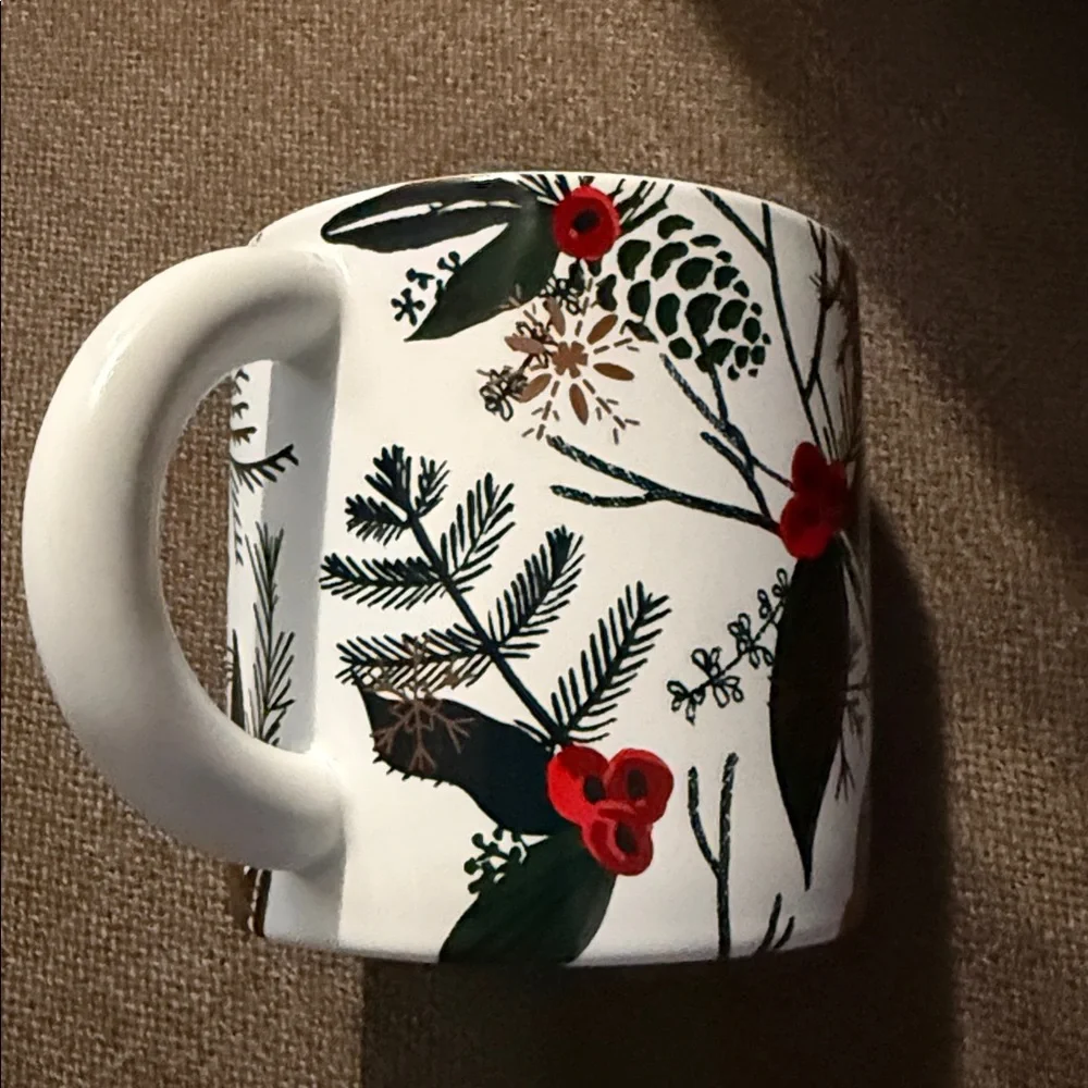 Starbucks 2021 Christmas Holiday Mug Cup Red Holly Berries Logo Ceramic 12oz